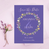 Wildflower krans Bloemen bruiloft Save the Date Briefkaart