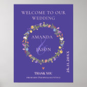 Wildflower krans Bloemen Welkom op onze bruiloft Poster (Voorkant)