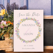 wildflower krans bloemenbruiloft Save the Date