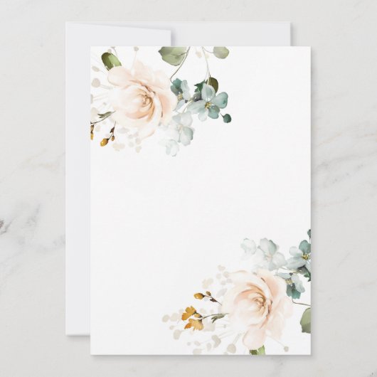 Wildflower krans doop doop gouden Lijst Kaart (Achterkant)