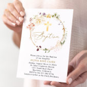 Wildflower krans doop doop gouden Lijst Kaart