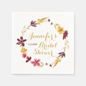 Wildflower krans douche servetten (Voorkant)