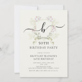 Wildflower krans Elegant 50e verjaardag Kaart (Voorkant)