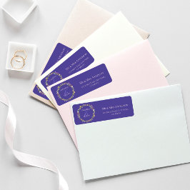 Wildflower krans Floral bruiloft retouradres Etiket