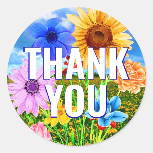 Wildflower krans - Floral Dank u Sticker (Voorkant)