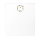 Wildflower krans gepersonaliseerd monogram notitieblok (Voorkant)