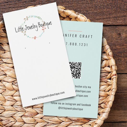 Wildflower Krans Oorbel Sieraden Display Kaart