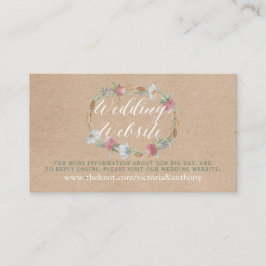 Wildflower krans op Kraft Country Wedding Website Informatiekaartje