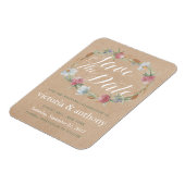 Wildflower krans op Kraft land Bewaar de datum Magneet (Linkerzijde)