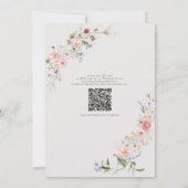 Wildflower krans | QR Code RSVP bruiloft Kaart (Achterkant)