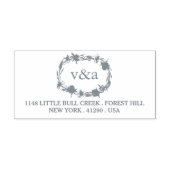 Wildflower krans retouradres zelfinktende stempel (Design)