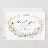 Wildflower Krans Vrijgezellenfeest Flat Notitiekaartje (Voorkant)