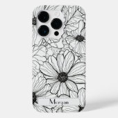 Wildflower Krans wit en zwart Gepersonaliseerd Case-Mate iPhone Case (Achterkant)