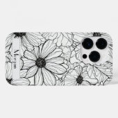 Wildflower Krans wit en zwart Gepersonaliseerd Case-Mate iPhone Case (Achterkant (horizontaal))