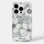 Wildflower Krans wit en zwart Gepersonaliseerd Case-Mate iPhone Case (Achterkant)