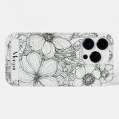Wildflower Krans wit en zwart Gepersonaliseerd Case-Mate iPhone Case (Achterkant (horizontaal))