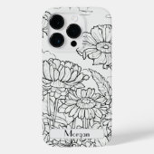 Wildflower Krans wit en zwart Gepersonaliseerd Case-Mate iPhone Case (Achterkant)