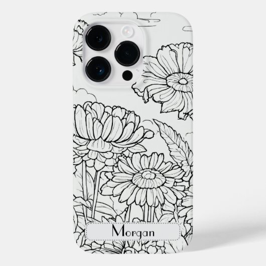Wildflower Krans wit en zwart Gepersonaliseerd Case-Mate iPhone Case (Achterkant)