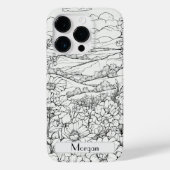 Wildflower Krans wit en zwart Gepersonaliseerd Case-Mate iPhone Case (Achterkant)