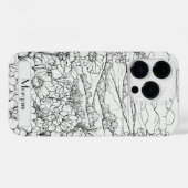Wildflower Krans wit en zwart Gepersonaliseerd Case-Mate iPhone Case (Achterkant (horizontaal))