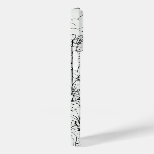 Wildflower Krans wit en zwart Gepersonaliseerd Case-Mate iPhone Case (Achterkant / Rechts)