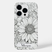 Wildflower Krans wit en zwart Gepersonaliseerd Case-Mate iPhone Case (Achterkant)