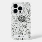 Wildflower Krans wit en zwart Gepersonaliseerd Case-Mate iPhone Case (Achterkant)
