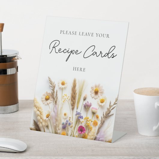 Wildflower Laat je recept Kaart hier Reclamebord Met Voetstuk (Insitu)