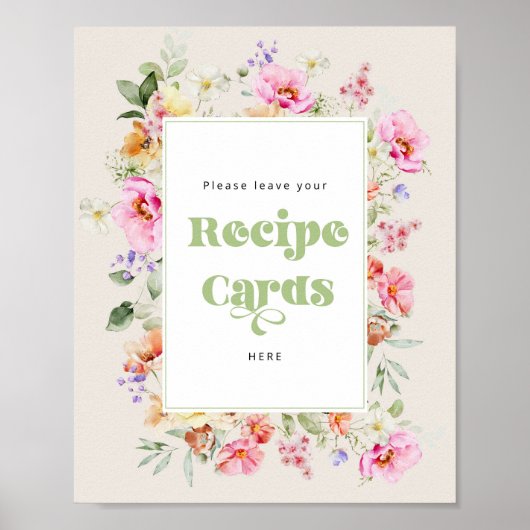 Wildflower laat je receptkaart achter poster (Voorkant)