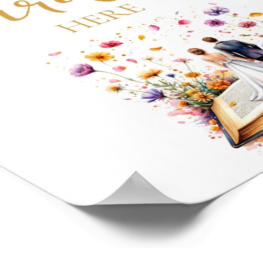 Wildflower Laat uw recept Kaart hier teken Poster (Hoek)