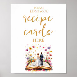 Wildflower Laat uw recept Kaart hier teken Poster