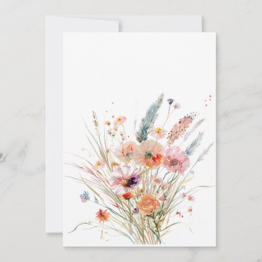 Wildflower Labybug Pampas Grass Baby shower Kaart (Achterkant)