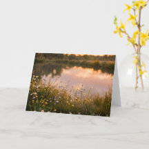 Wildflower Lake Sunset Lege Wenskaart