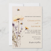 Wildflower land luxe bruiloft kaart (Voorkant)