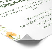 Wildflower Late Night Luiers Baby shower Poster (Hoek)