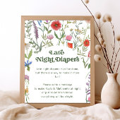 Wildflower Late Night Luiers Baby shower Poster