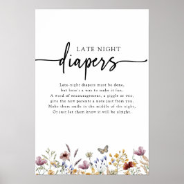 Wildflower Late Night Luiers Teken Poster