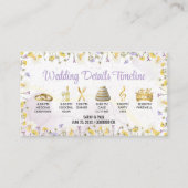 Wildflower lavendel en gele bloemen bruiloft informatiekaartje (Voorkant)