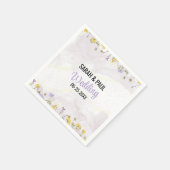 Wildflower lavendel en gele bloemen bruiloft servet (Hoek)