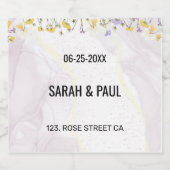 Wildflower lavendel en gele bruiloft sparkling wijnetiket (Enkel label)