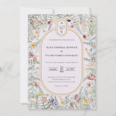 Wildflower Lavendel Monogram Details en Kaart (Voorkant)