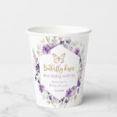 Wildflower lavendel vlinder kisses baby shower papieren bekers (Achterkant)