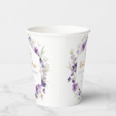 Wildflower lavendel vlinder kisses baby shower papieren bekers (Rechts)