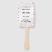 Wildflower Lavender and Yellow Wedding program Handwaaier (Voorkant)