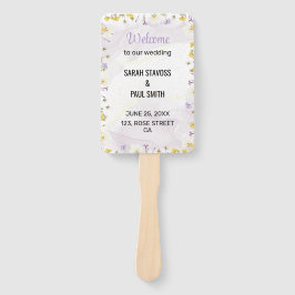 Wildflower Lavender and Yellow Wedding program Handwaaier