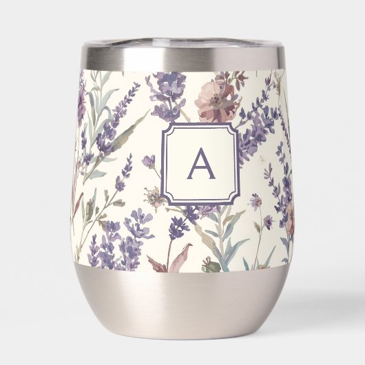 Wildflower Lavender Boho Botanical Floral Monogram (Achterkant)