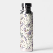 Wildflower Lavender Boho Botanical Floral Monogram Waterfles (Rechts)