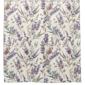 Wildflower Lavender Boho Botanical Floral Pattern Douchegordijn (Voorkant)