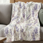 Wildflower Lavender Boho Botanical Floral Pattern Fleece Deken