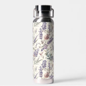 Wildflower Lavender Boho Botanical Floral Waterfles (Achterkant)